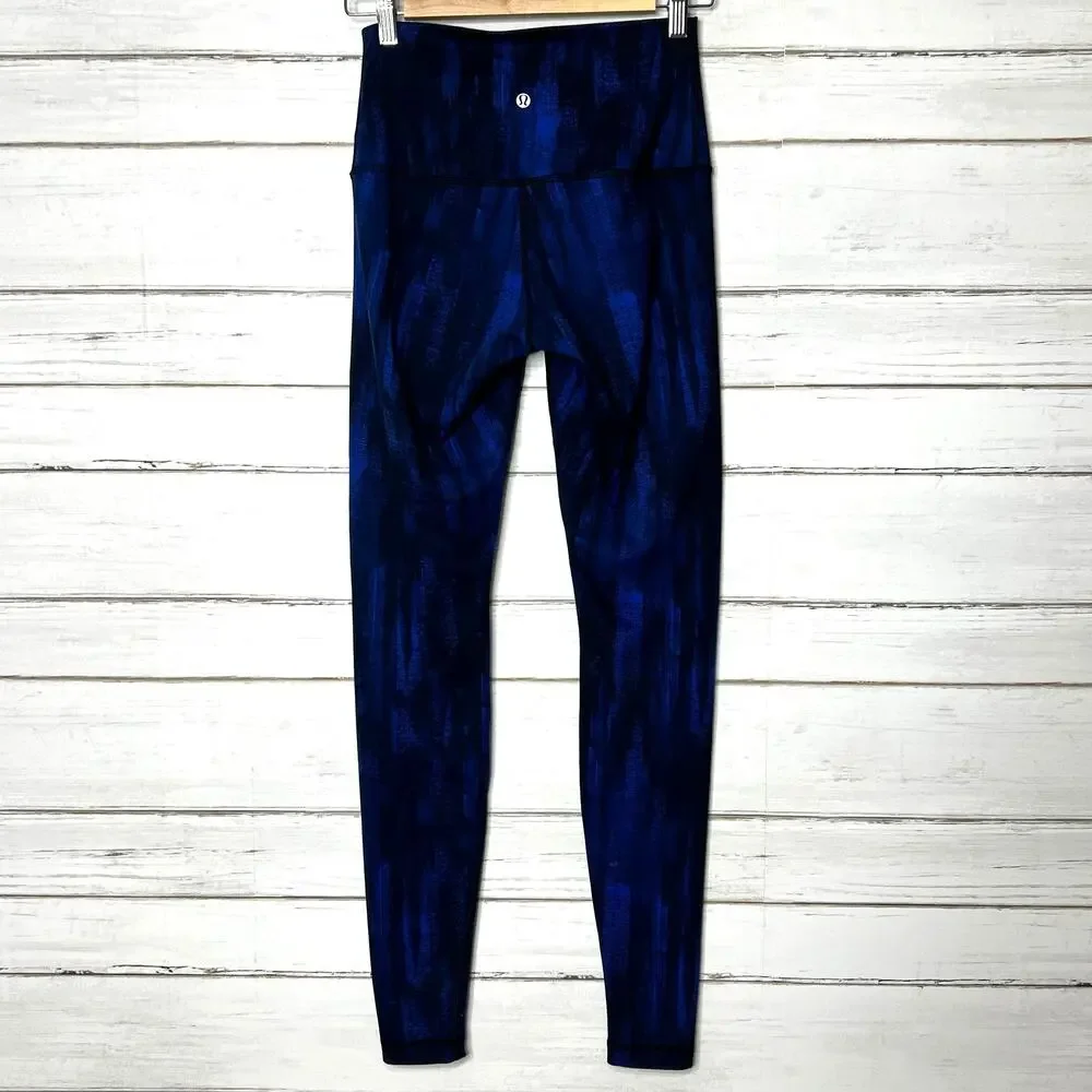 Lululemon Wonder Under Pant Roll Down Luon Nightsky Blue Leggings Size 6